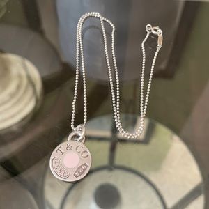 Tiffany pink enamel necklace